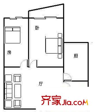 浩天南湖菁鉆公寓 2室 戶型圖