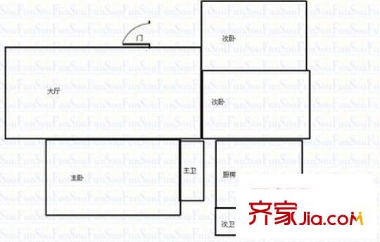 廣西路橋二公司宿舍 3室 戶型圖