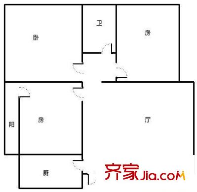廣西電視臺平方米西宿舍區(qū)戶型圖廣西電視臺宿舍 3室 戶型圖 3室2廳1衛(wèi)1廚