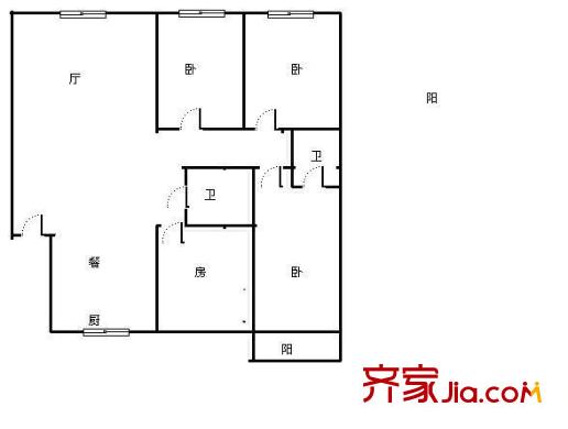 廣西電視臺(tái)平方米西宿舍區(qū)戶型圖廣西電視臺(tái)宿舍 4室 戶型圖 4室2廳2衛(wèi)1廚