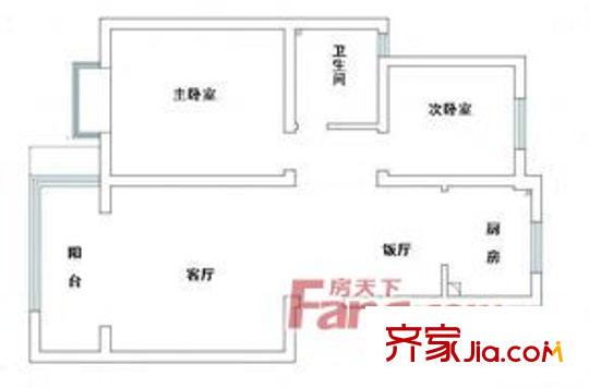 廣西發(fā)展大廈東樓戶型圖廣西發(fā)展大廈2s2t1w1c 2室2廳1衛(wèi)1廚