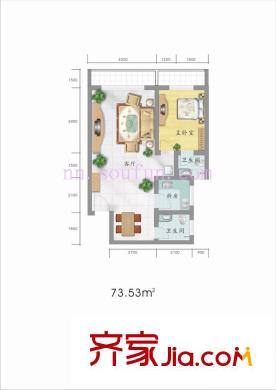 榮旺商城戶型圖1室1廳1衛(wèi)1廚