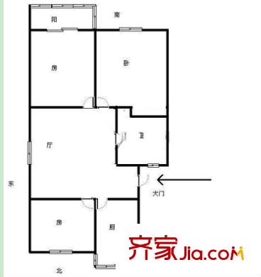 翠馨庭戶(hù)型圖1 3室2廳1衛(wèi)1廚