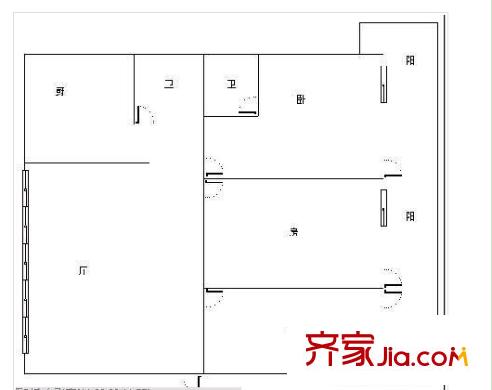 翠園巷一號單位房戶型圖2 