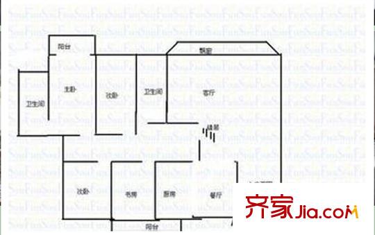 翠園巷一號單位房戶型圖5 
