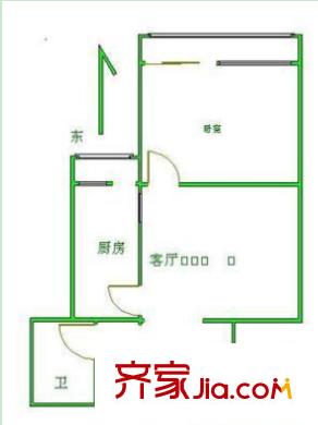 崇左公安局駐邕生活區(qū)戶型圖2 1室2廳1衛(wèi)1廚