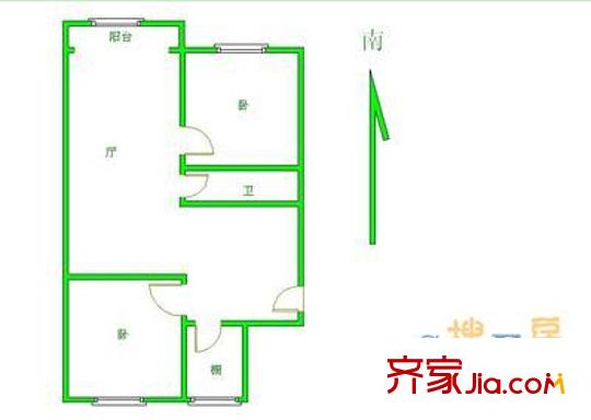 崇左公安局駐邕生活區(qū)戶型圖3 2室2廳1衛(wèi)1廚
