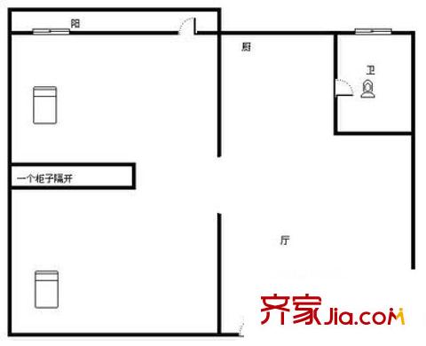 麗雅居 1室 戶型圖