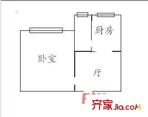 南寧市郊區(qū)政府宿舍戶(hù)型圖2 1室1廳1衛(wèi)1廚