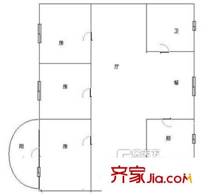南湖苑戶型圖3室2廳1衛(wèi) 3室2廳1衛(wèi)1廚