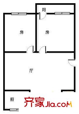 廣西路橋二公司宿舍 2室 戶型圖