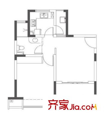 合纖維廠第三生活區(qū)戶型圖1 1室1廳1衛(wèi)1廚
