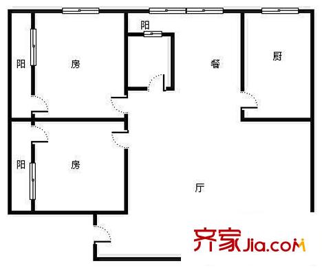 恒通公寓 2室 戶型圖