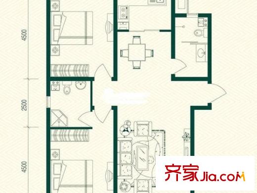恒通公寓 2室 戶型圖