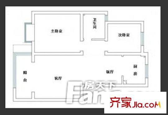 崇左市經(jīng)委南寧生活區(qū)戶型圖1 2室2廳1衛(wèi)1廚
