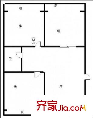 崇左市經(jīng)委南寧生活區(qū)戶型圖2 2室2廳1衛(wèi)1廚