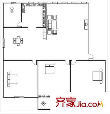 翠園巷一號單位房戶型圖4 