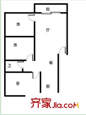 江景花園戶型圖3 3室2廳1衛(wèi)1廚