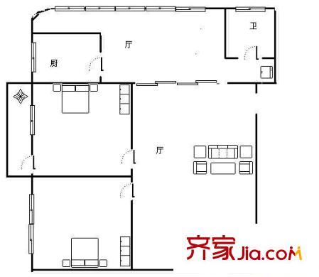 恒通公寓 2室 戶型圖