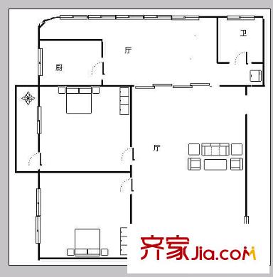 恒通公寓 2室 戶型圖