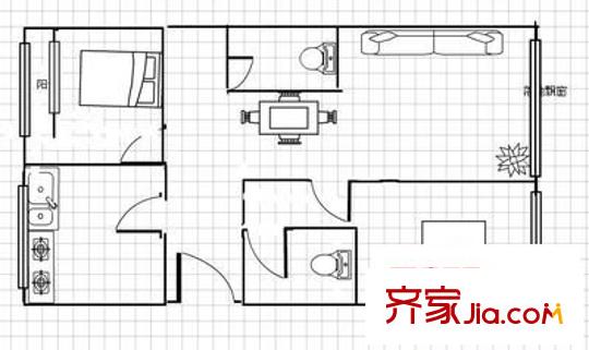 康平公寓 3室 戶型圖