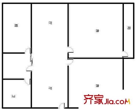 新秀小區(qū) 2室 戶型圖