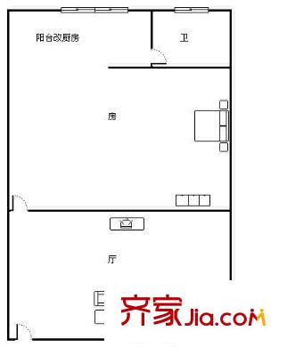 英華公寓 1室 戶型圖