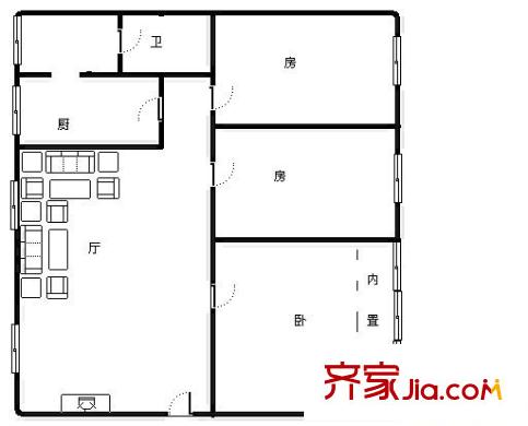 匯宇商住樓 3室 戶型圖