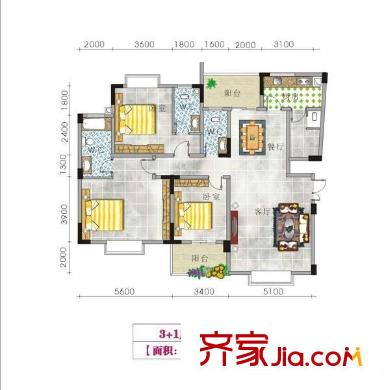 廣西二建宿舍 4室 戶型圖