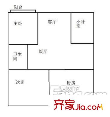 公安廳大院戶型圖10 3室2廳1衛(wèi)1廚