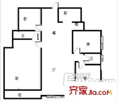 公安廳大院戶型圖7 4室2廳2衛(wèi)1廚