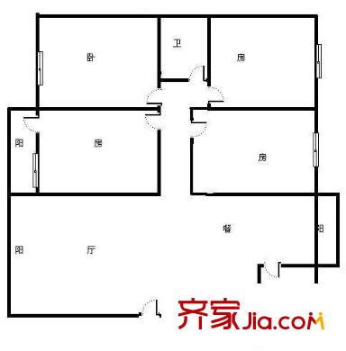 廣西新聞出版局宿舍 4室 戶型圖