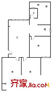 廣西區(qū)糧食局宿舍 3室 戶型圖