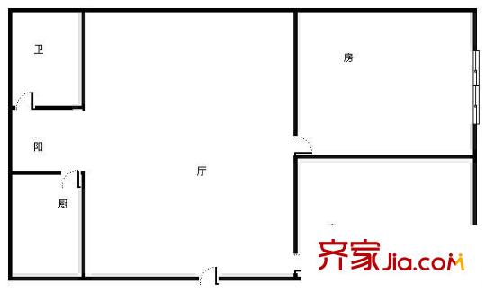 大學東路單位房 2室 戶型圖