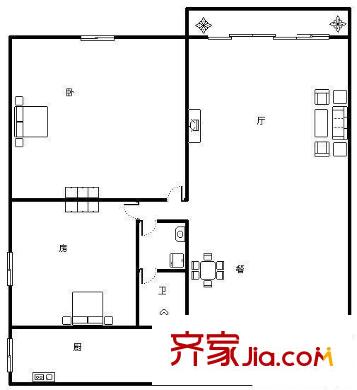 新陽南永和小區(qū)戶型圖8 2室2廳1衛(wèi)1廚