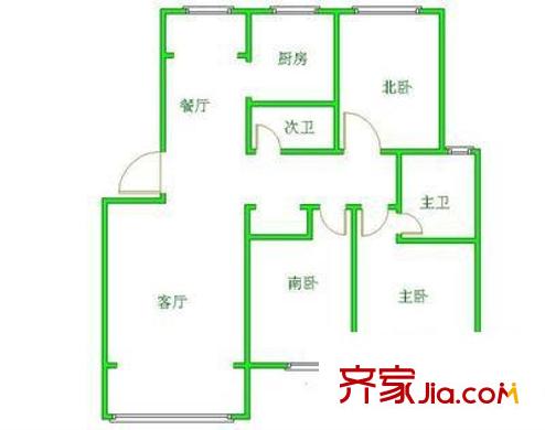 展廈景灣 3室 戶型圖