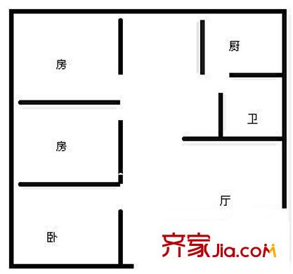 魯班路地稅局宿舍 3室 戶型圖