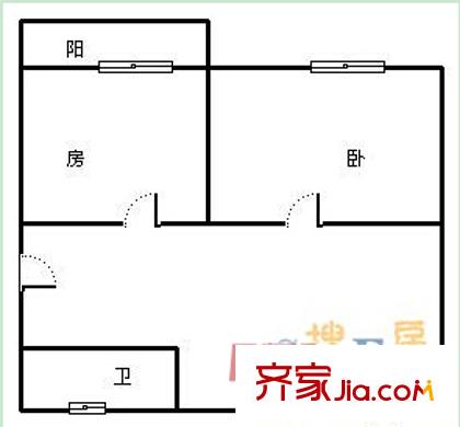 工行鯉灣宿舍戶型圖2室2廳1衛(wèi)1廚