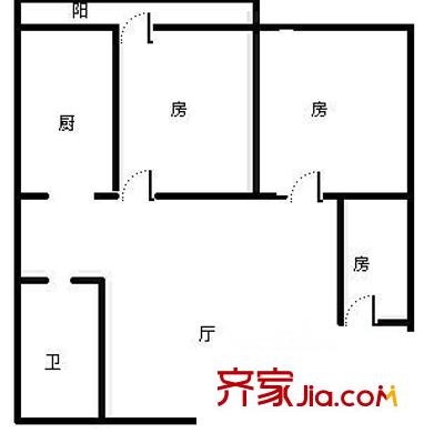友愛公寓 2室 戶型圖