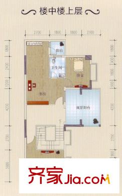 金騰江灣小區(qū)戶型圖4#樓B1戶型樓中樓上層 4室2廳2衛(wèi)1廚