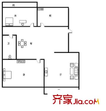康平公寓 2室 戶型圖