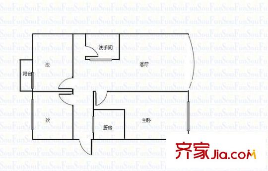 康平公寓 3室 戶型圖