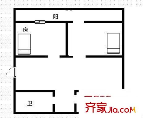 教育路電信局宿舍 2室 戶型圖