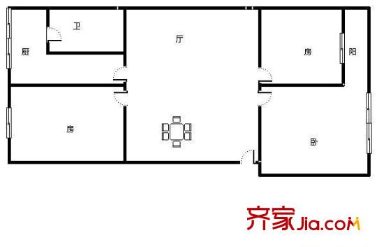 匯宇商住樓 3室 戶型圖