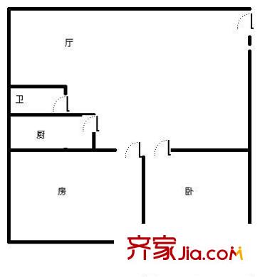 廣西二建宿舍 2室 戶型圖