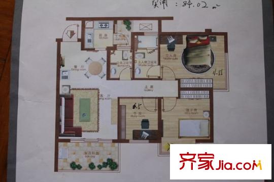 廣西二建宿舍 4室 戶型圖