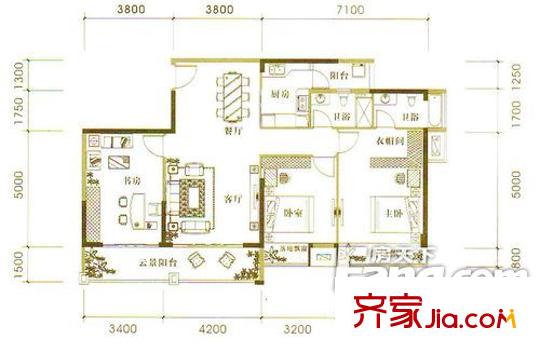 新陽國際 3室 戶型圖