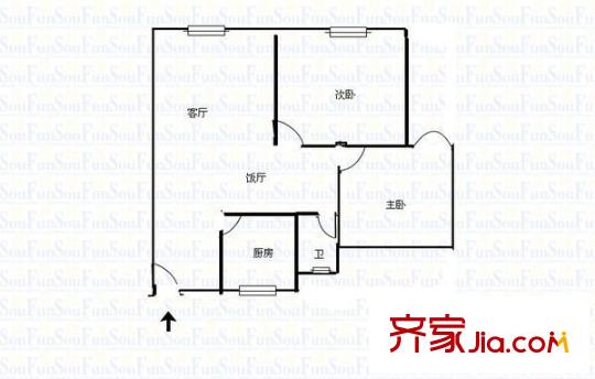 興隆園小區(qū) 2室 戶型圖