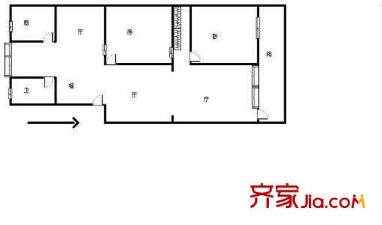 市財政局宿舍 2室 戶型圖