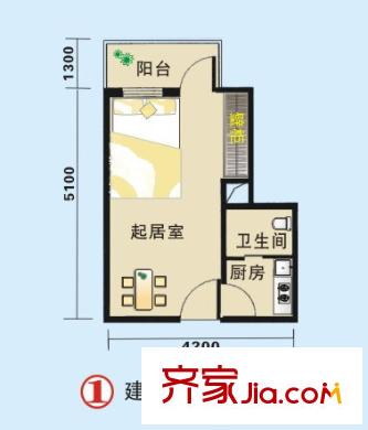 迷你新景戶型圖1室1衛(wèi)1廚